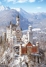 Пазл Замок Нушвайнцен зимой, Германия 1000 эл.
